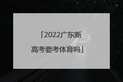 「2022广东新高考要考体育吗」2022广东新高考数学不考什么